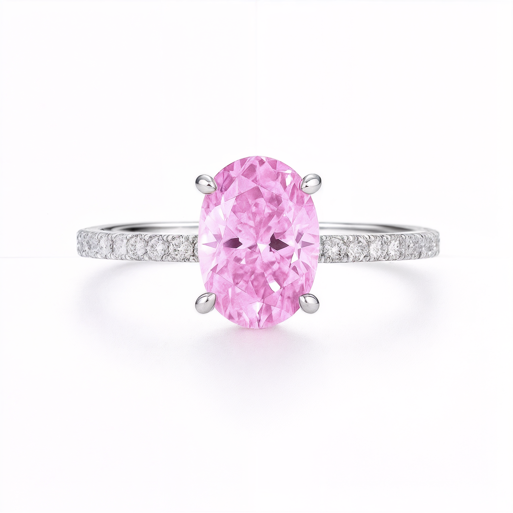 THEONE Pink Oval Silver Promise